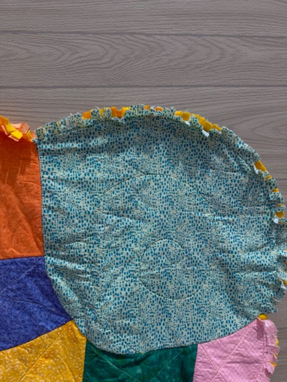 Homemade Small Multicolored Snail Rag Quilt - Picture 9 of 12